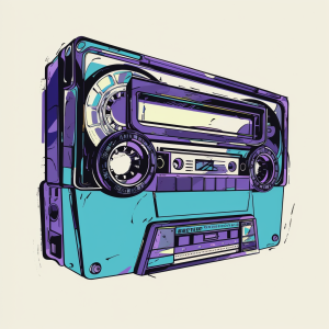 AI generated: Midjourney prompt: A retro icon of a cassette tape, Carbon Fiber styl... (Midjourney - Logo Icon Design)