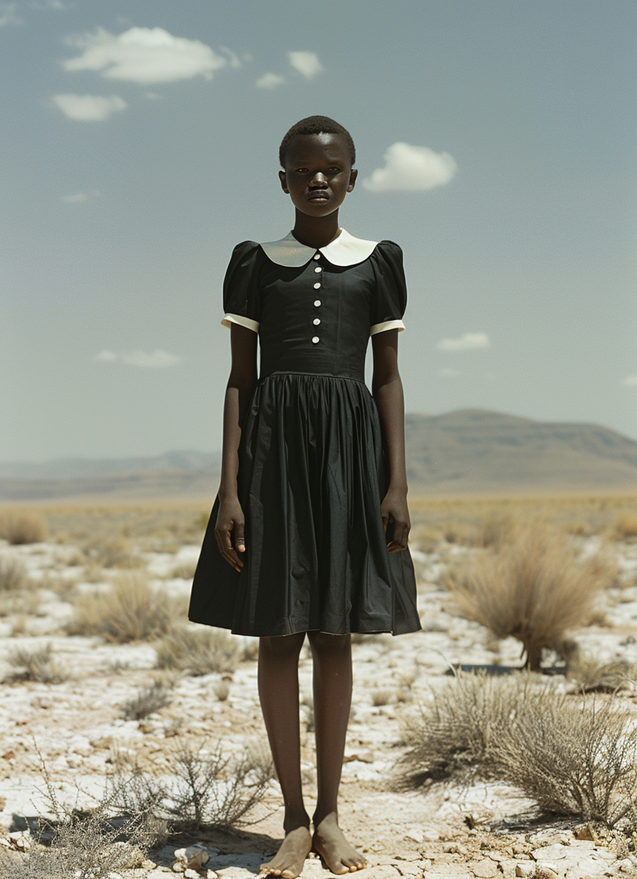 AI generated: Midjourney prompt: Photograph of an African woman wearing a black dre... (Midjourney - Fashion)