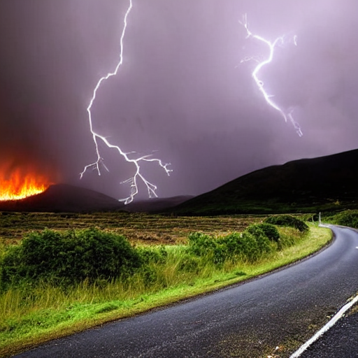 Stable Diffusion prompt: On a stormy night with a Scottis...