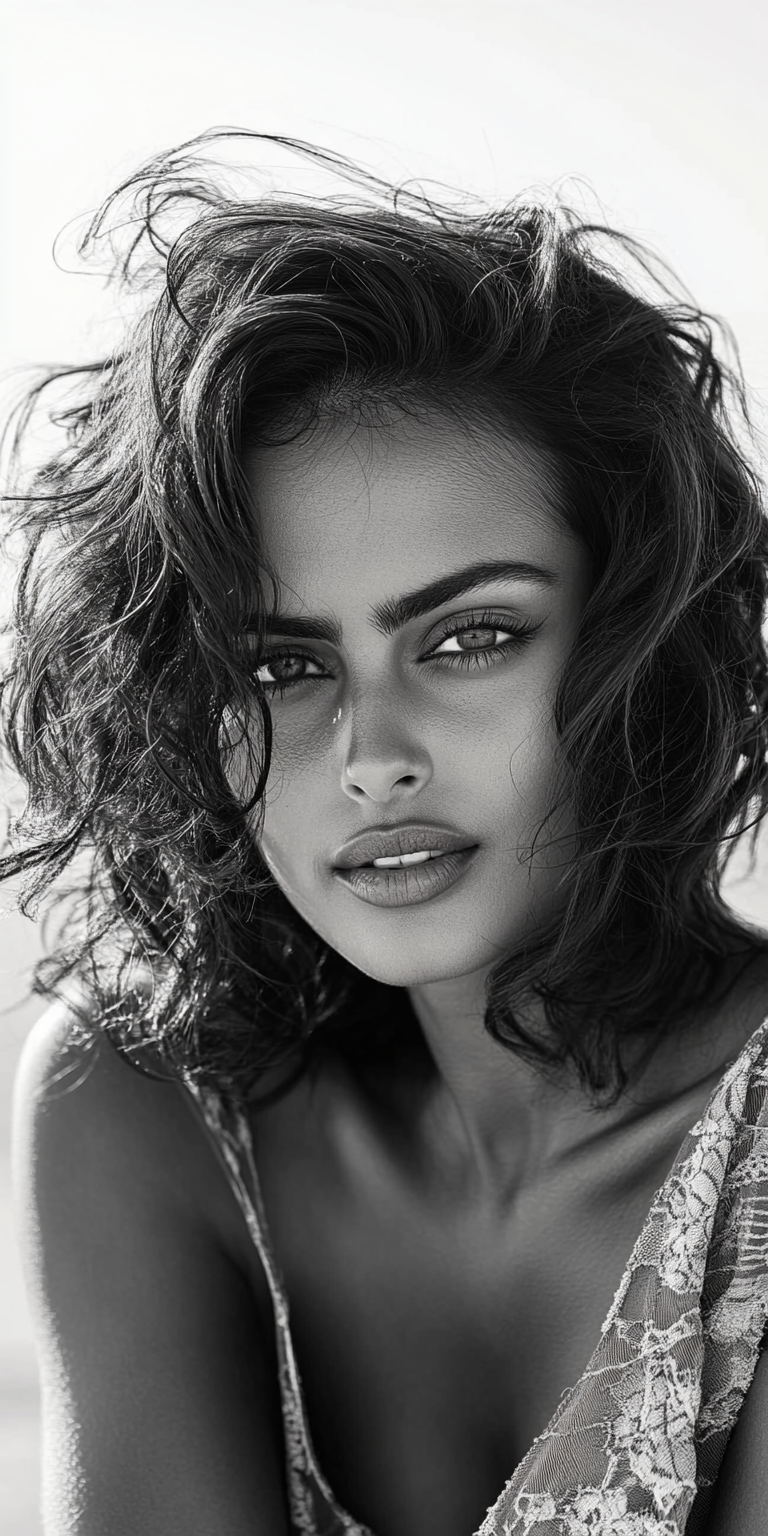 AI generated: Midjourney prompt: hyperrealistic photo of a woman, black and white l... (Midjourney - Photography)