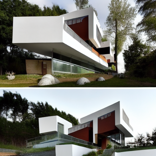 Stable Diffusion prompt: a modern style house that incorp...