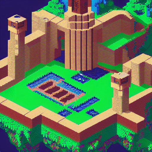 Stable Diffusion prompt: 8bit, pixel art, isometric, topd...