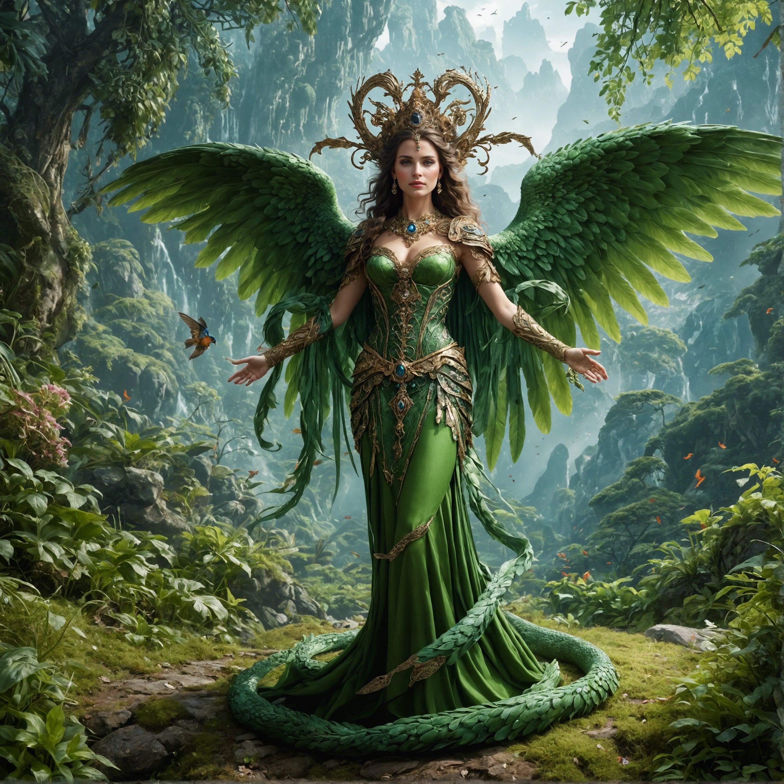 AI generated: DALL·E prompt: In this portrait, Serqet is depicted in her Serpen... (DALL·E - Portraits)