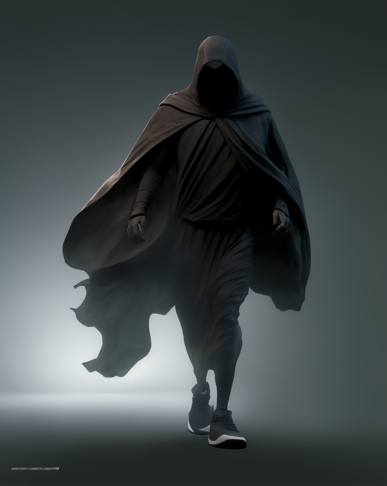 Stable Diffusion prompt: levitating dark cloaked figure w...