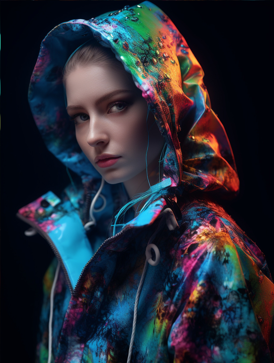 AI generated: Midjourney prompt: coat for a rave, bright colors, many details, prin... (Midjourney - Fashion)