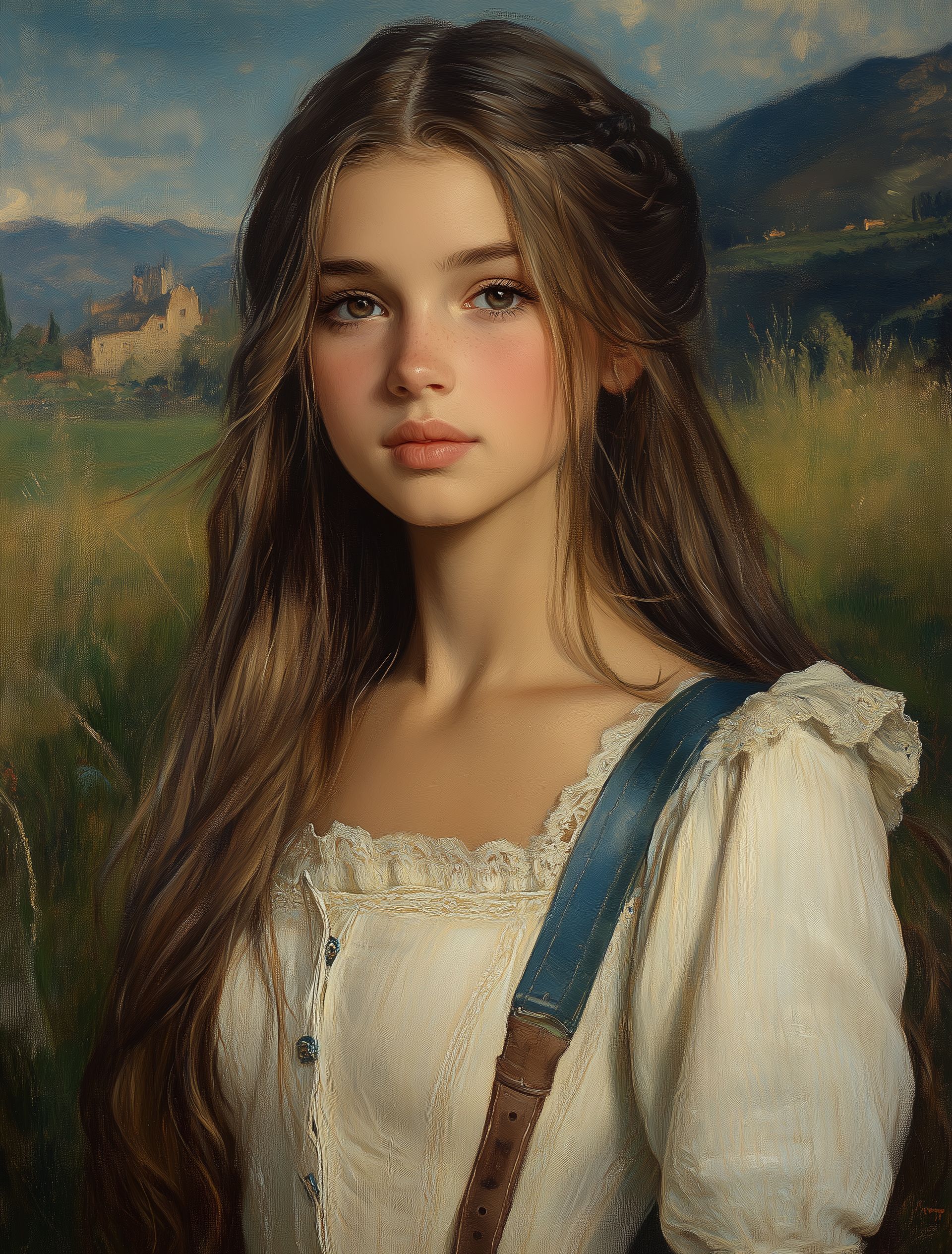 Midjourney prompt: Oil painting portrait of Queen Aprilia, full-body ... - Midjourney