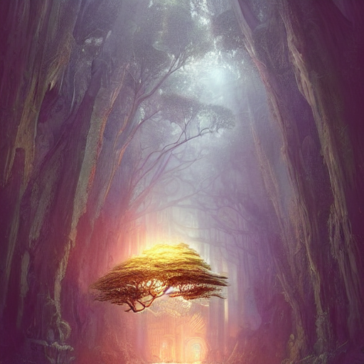 Stable Diffusion prompt: a beautiful giant tree growing i...