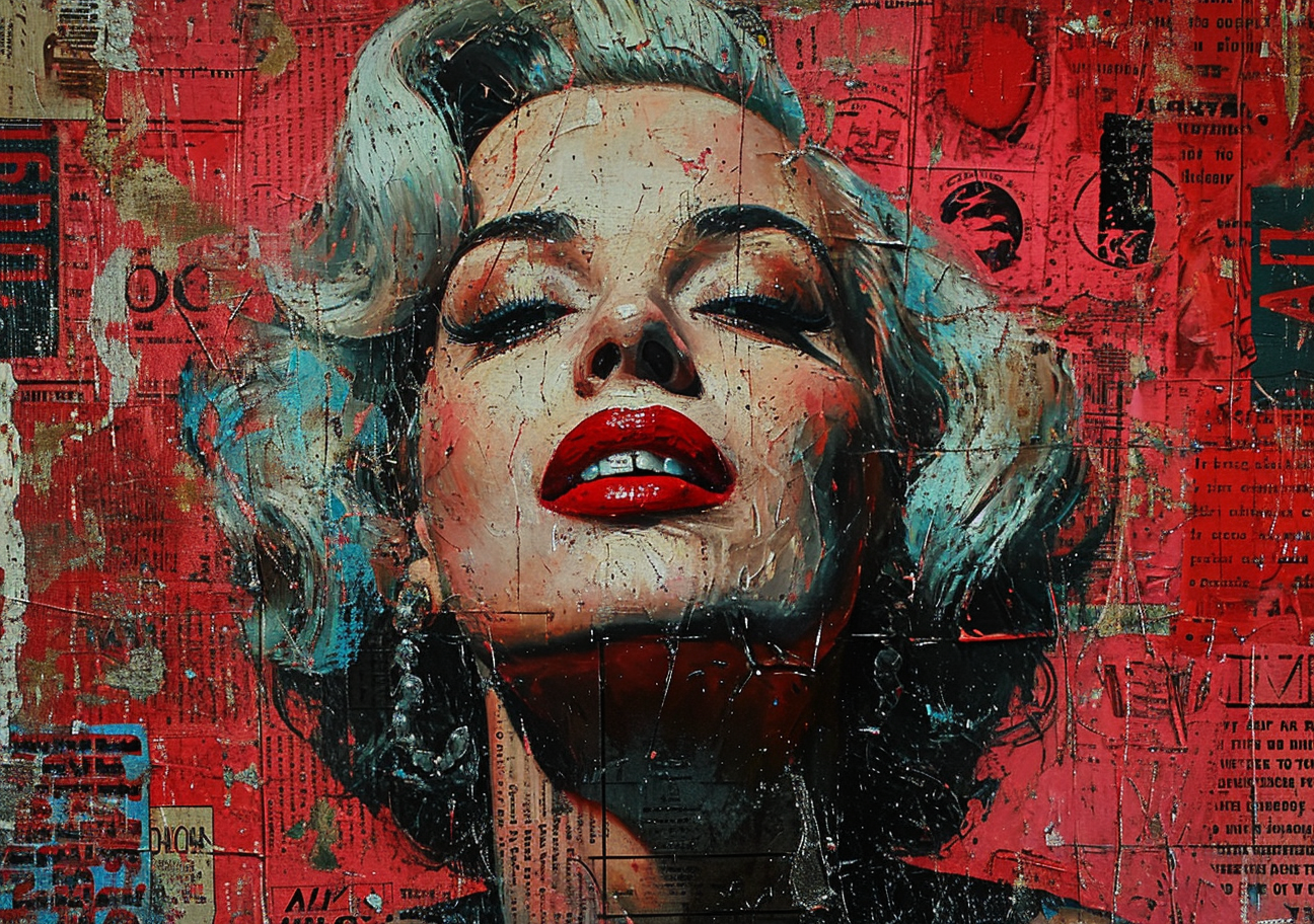AI generated: Contemporary painting of Marilyn Monroe (Midjourney - Portraits)