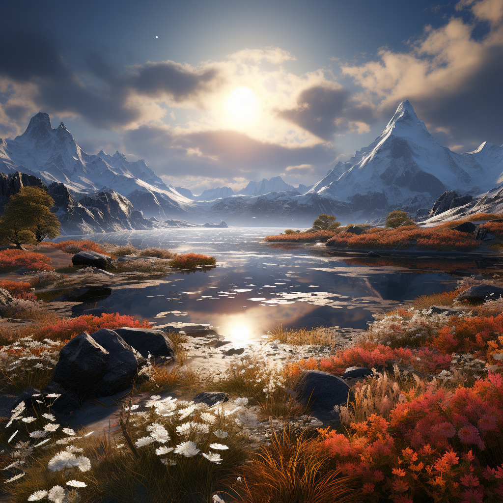 AI generated: Midjourney prompt: a cold and pleasant climate, a beautiful landscape... (Midjourney - Landscapes)