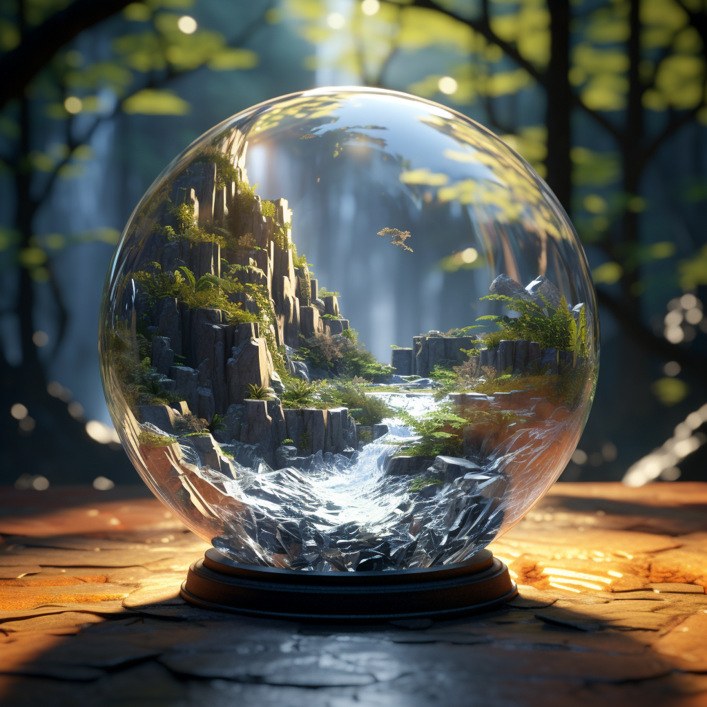 AI generated: Midjourney prompt: a world within a world within a glassbowl –upbeta... (Midjourney - Concept Art)