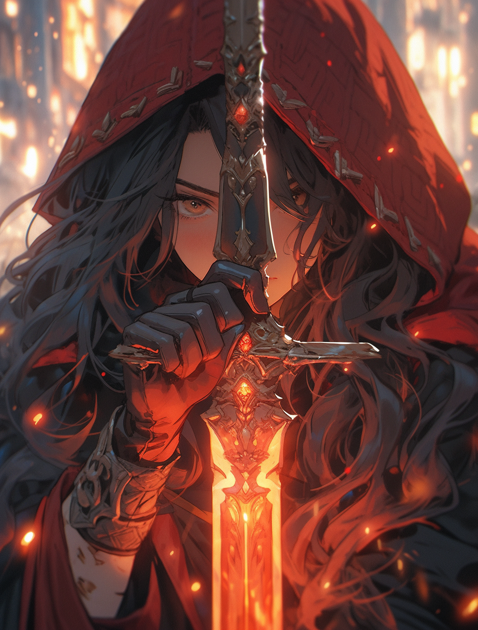 AI generated: Midjourney prompt: the swords of the dragonborn, in the style of neo-... (Midjourney - Anime)