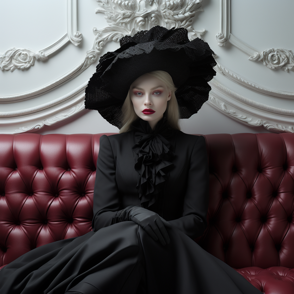 AI generated: The blonde in the hat (Midjourney - Fashion)
