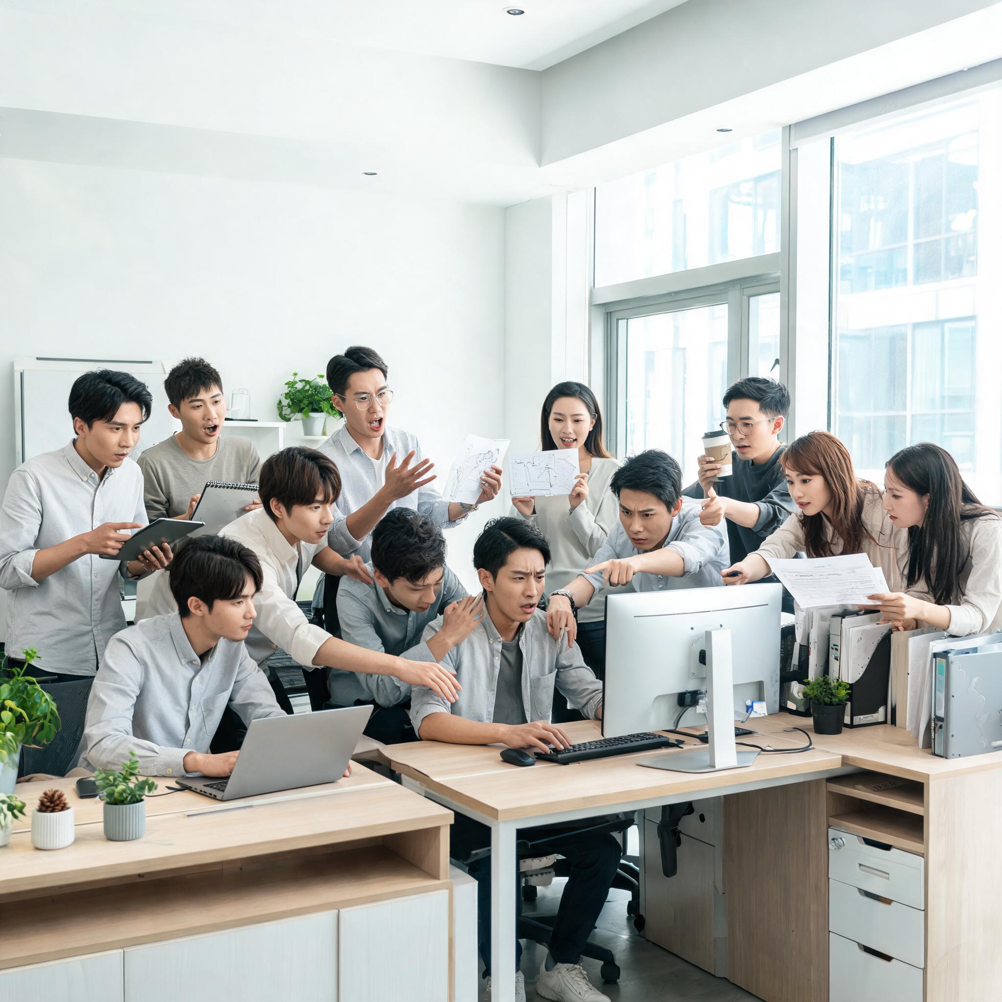 صورة مولدة بالذكاء الاصطناعي: Seedream 5 prompt: A hyper-realistic modern creative agency office du... (نموذج Seedream 5 - تصوير فوتوغرافي)
