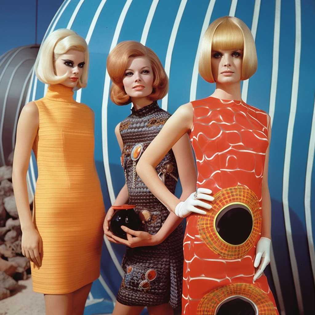 AI generated: Space Age Women (Midjourney - Fashion)