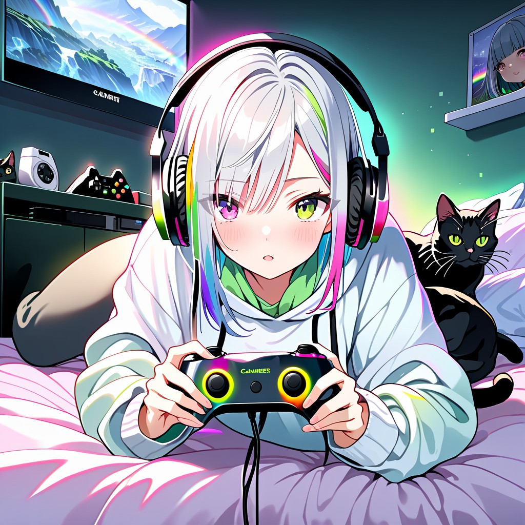 AI generated: Gamer Girl V2 (Stable Diffusion - Concept Art)