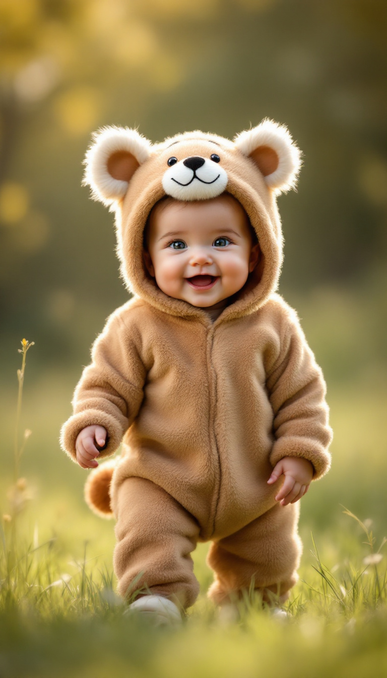 AI generated: FLUX prompt: A hyper-realistic image of a baby dressed in an ad... (FLUX - Fashion)