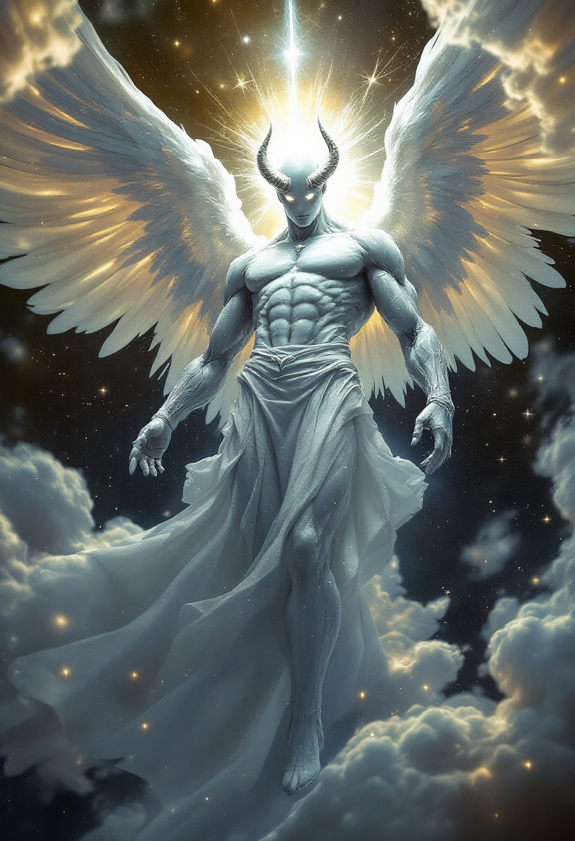 FLUX prompt: God of Angels and Spirits full-body, Etherial, mus... - FLUX