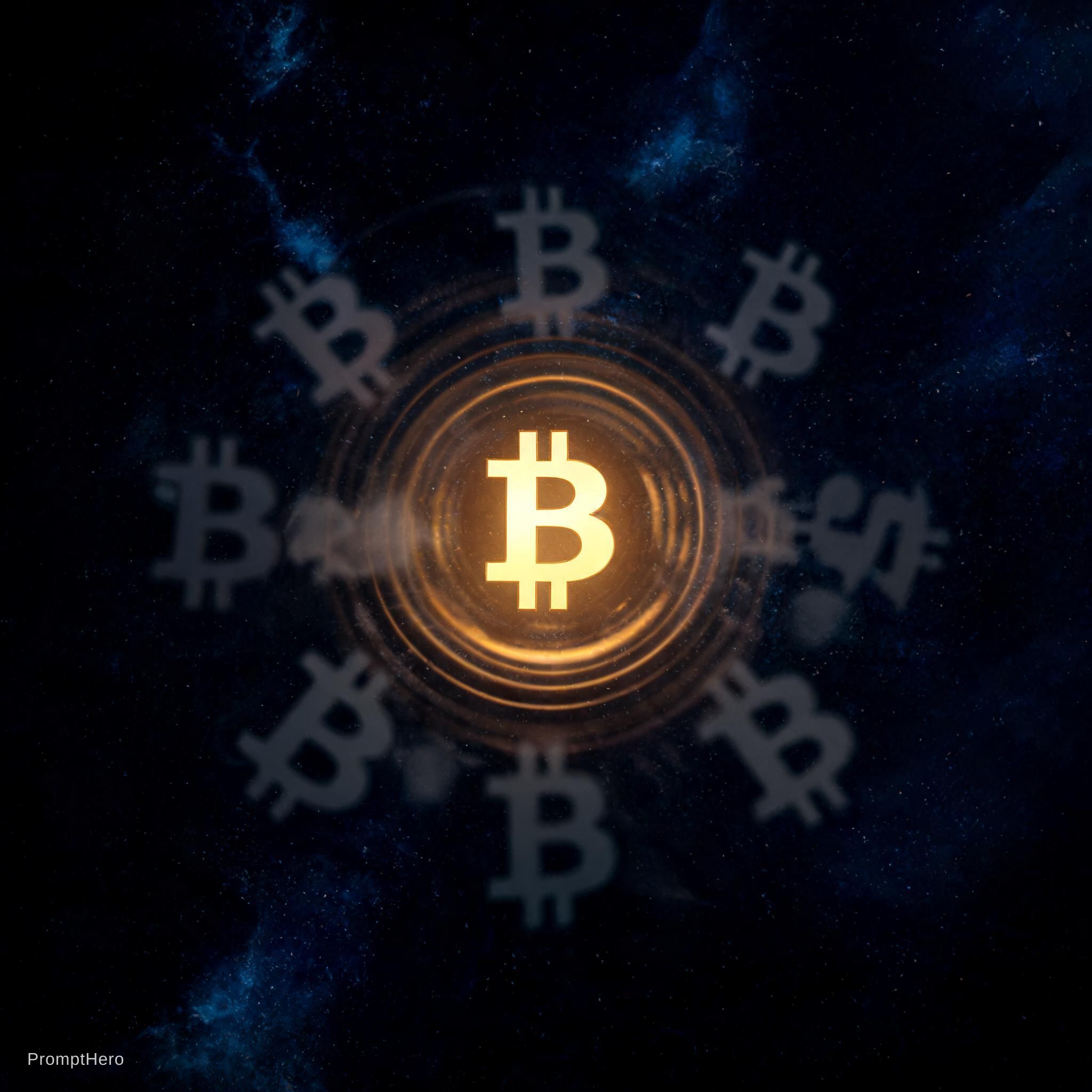صورة مولدة بالذكاء الاصطناعي: مطالبة Seedream 5: رمز بيتكوين ₿ متوهج في المنتصف، محاط بـ... (نموذج Seedream 5 - فن مفاهيمي)