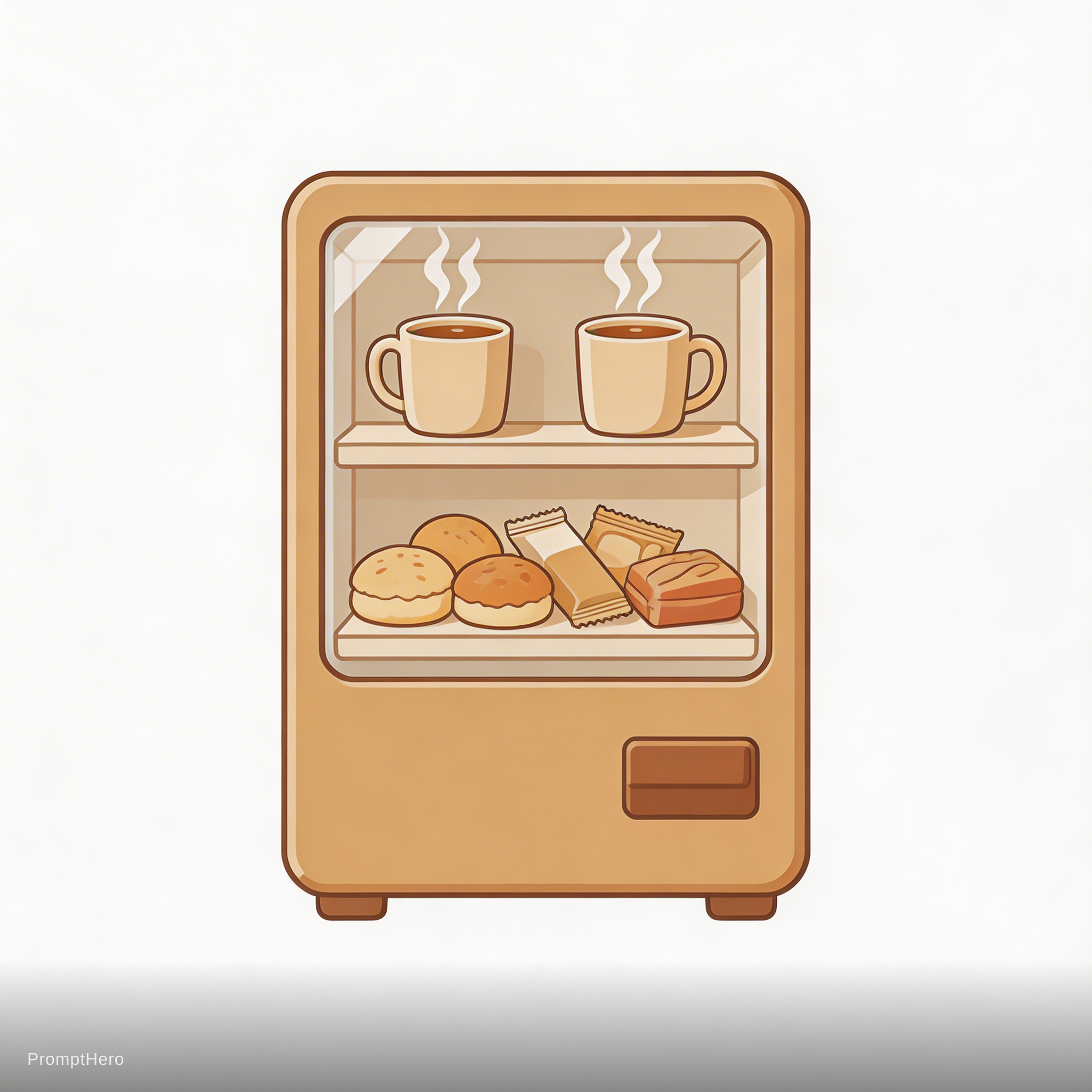AI generated: Seedream 5 prompt: Artisan vending machine, steaming drinks and snack... (Seedream 5 - Concept Art)
