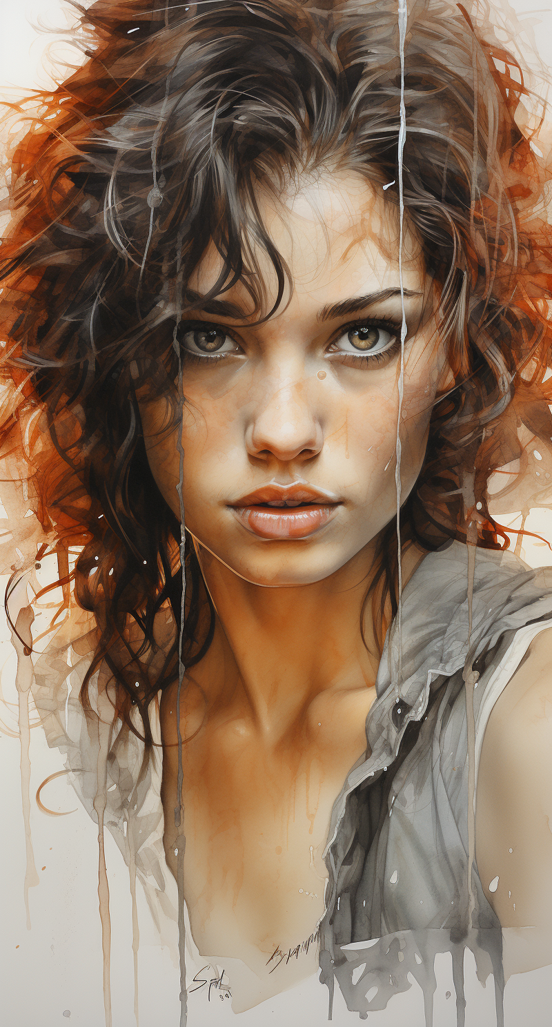 AI generated: Midjourney prompt: pencil drawing portrait of pretty girl, in the sty... (Midjourney - Portraits)