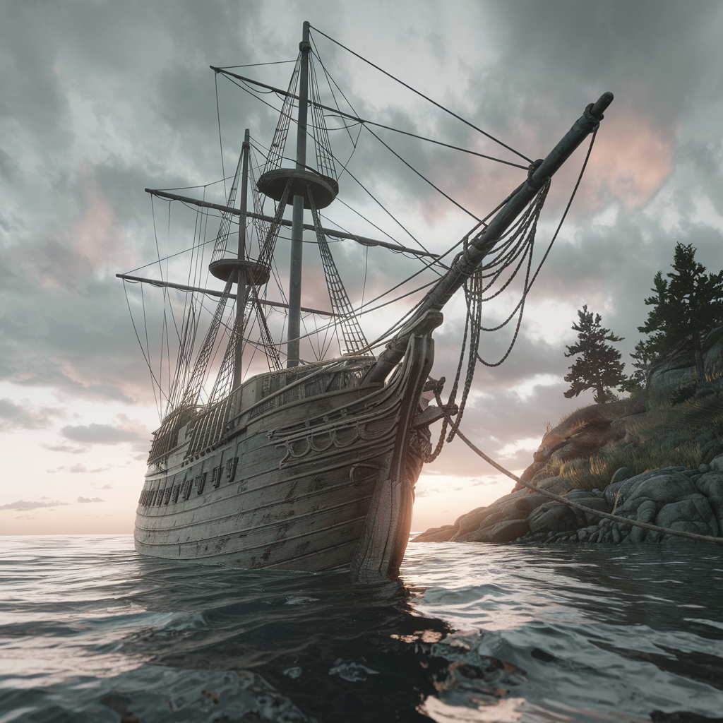 Ideogram prompt: Photo of a ultra realistic sailing ship,...