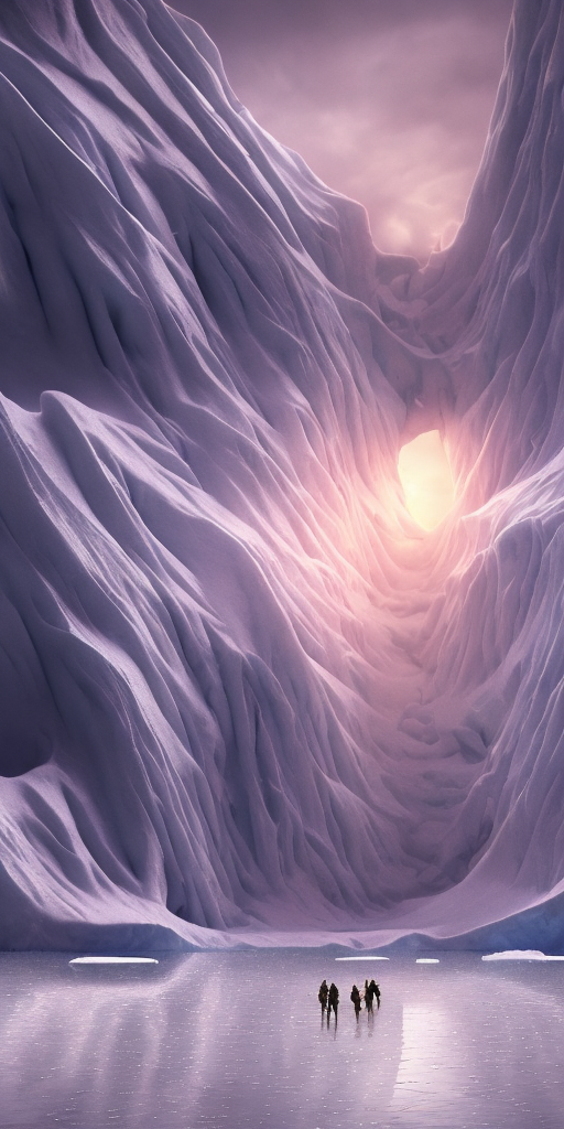 AI generated: Openjourney prompt: Multiple connecting tunnels in antartica bellow th... (Openjourney - Landscapes)