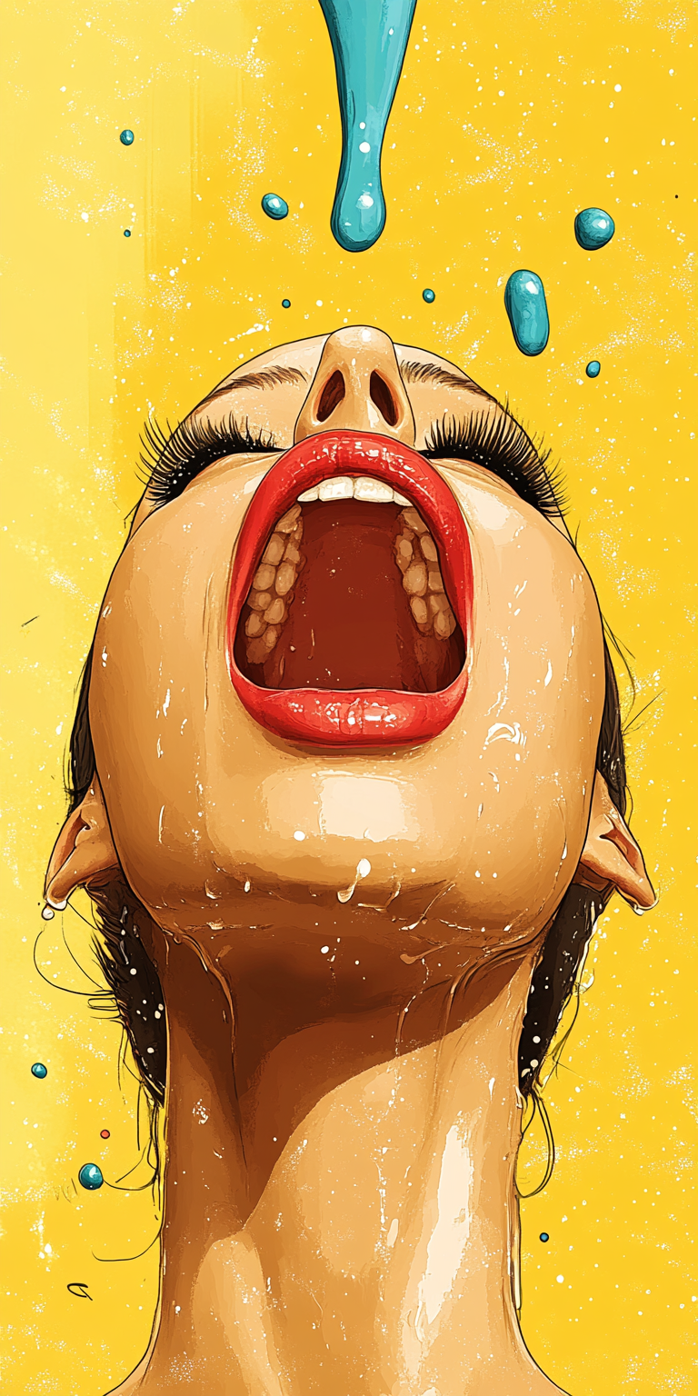 صورة مولدة بالذكاء الاصطناعي: Midjourney prompt: woman's face, in the style of pop art --chaos 75 -... (نموذج Midjourney - صور شخصية)