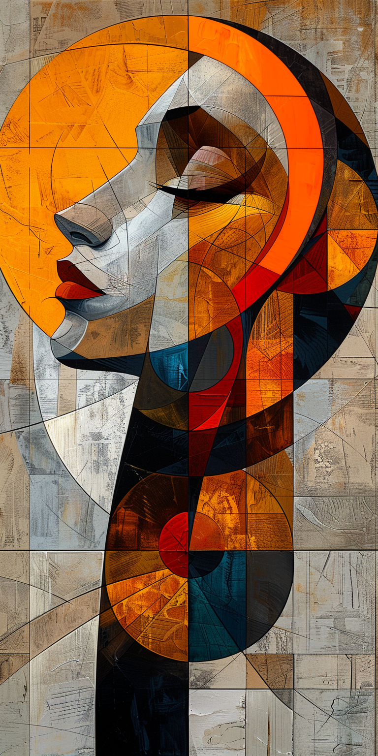 AI generated: Midjourney prompt: abstract realism painting in orange and grey with ... (Midjourney - Concept Art)