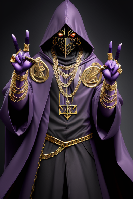Real Shadow Wizard DreamShaper prompt: Shadow wizard money gang, in purple c...