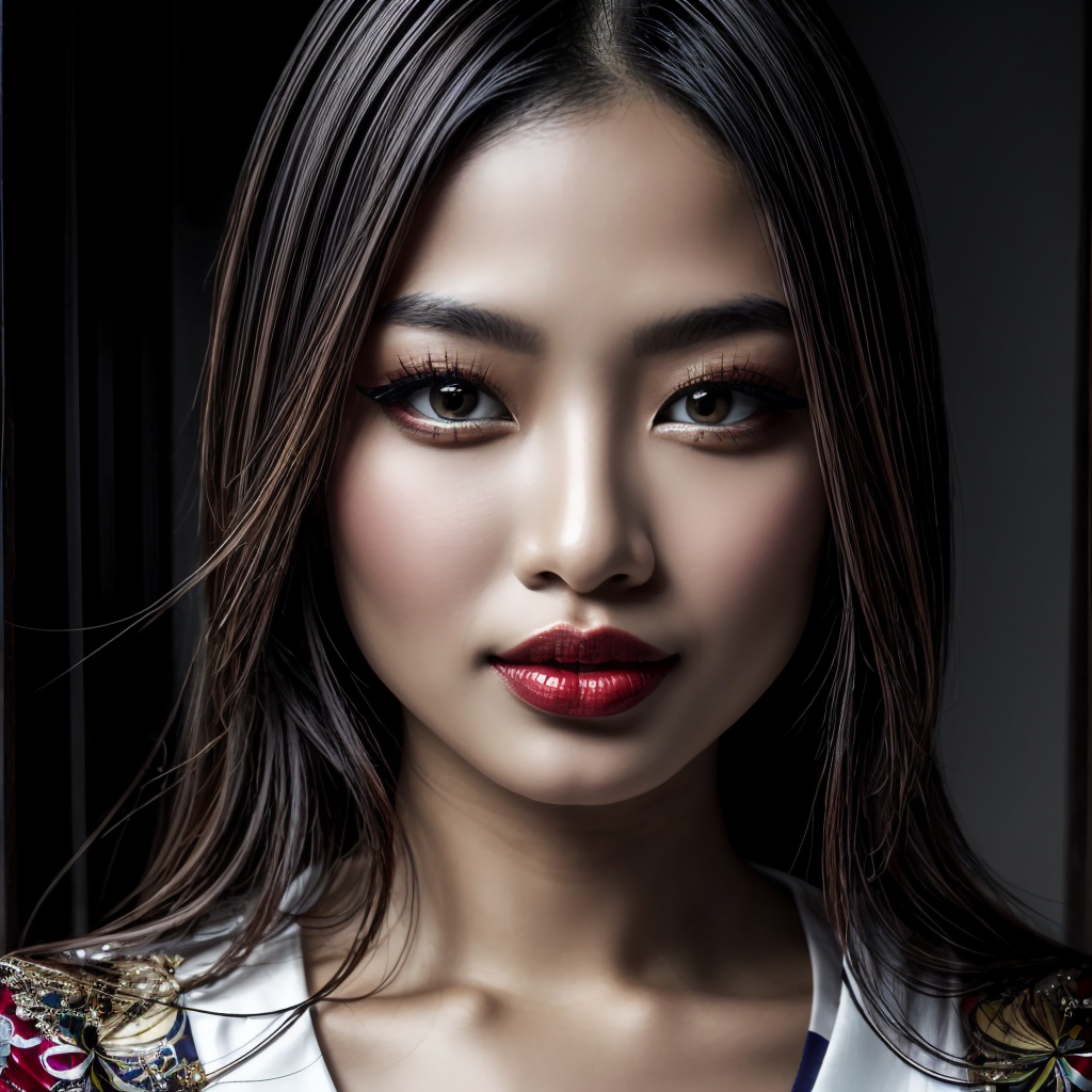 Stable Diffusion prompt: Beautiful Asian woman, porcelain...