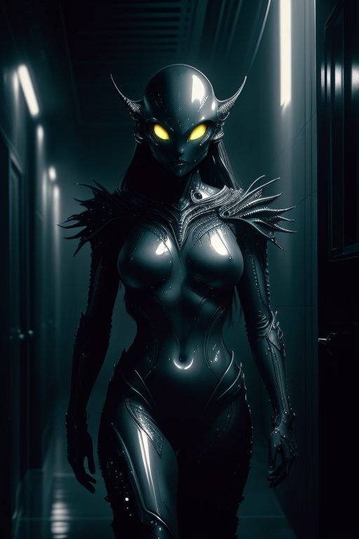 صورة مولدة بالذكاء الاصطناعي: Stable Diffusion prompt: masterpiece, a creepy scary alien creature with al... (نموذج Stable Diffusion - فن مفاهيمي)