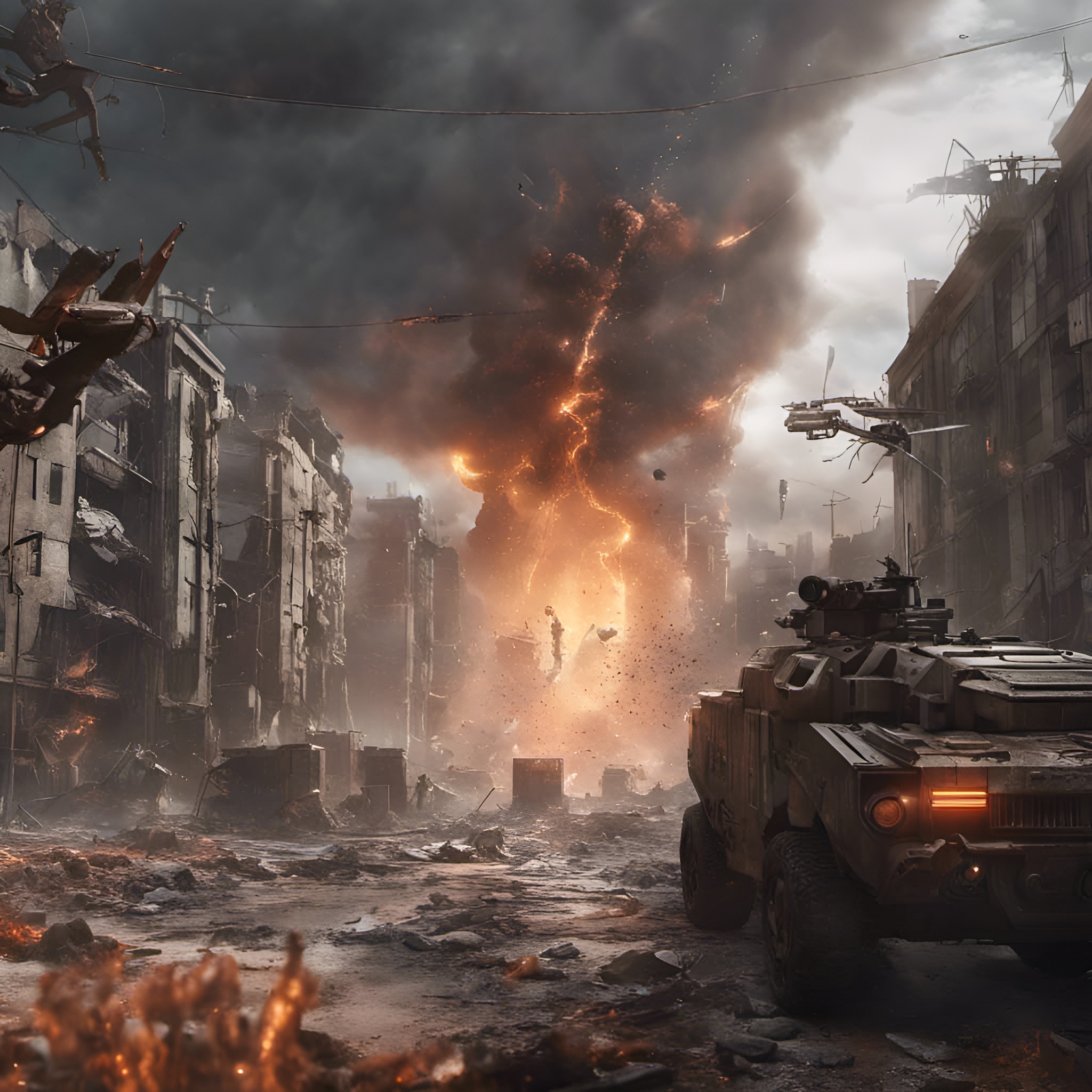 AI generated: World War 3 Cyberpunk Battlefield (Stable Diffusion - Landscapes)