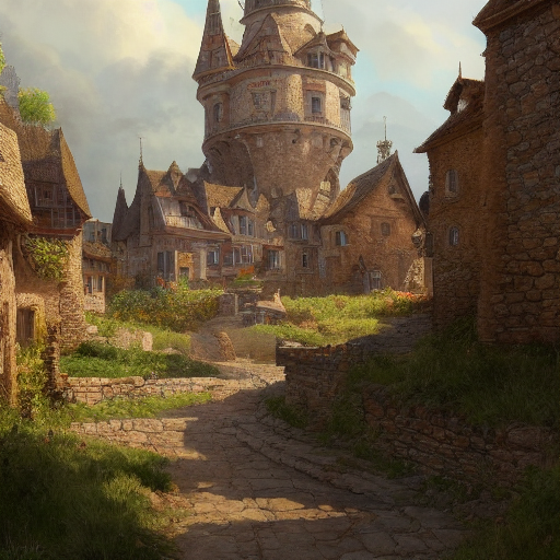 Stable Diffusion prompt: """a beautiful fantasy medieval ...