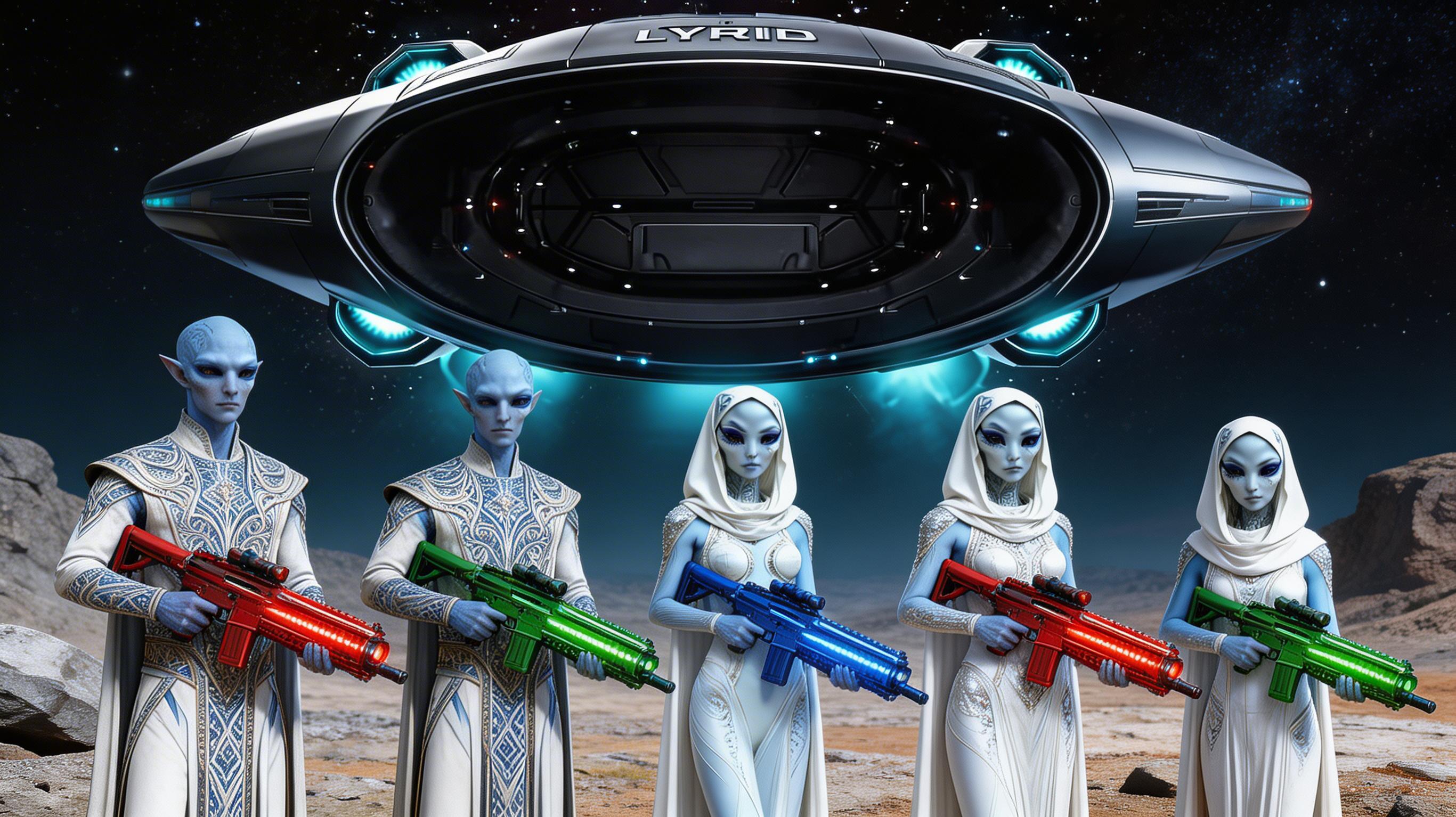 AI generated: Seedream 5 prompt: Place Two male characters and Three female char... (Seedream 5 - Concept Art)