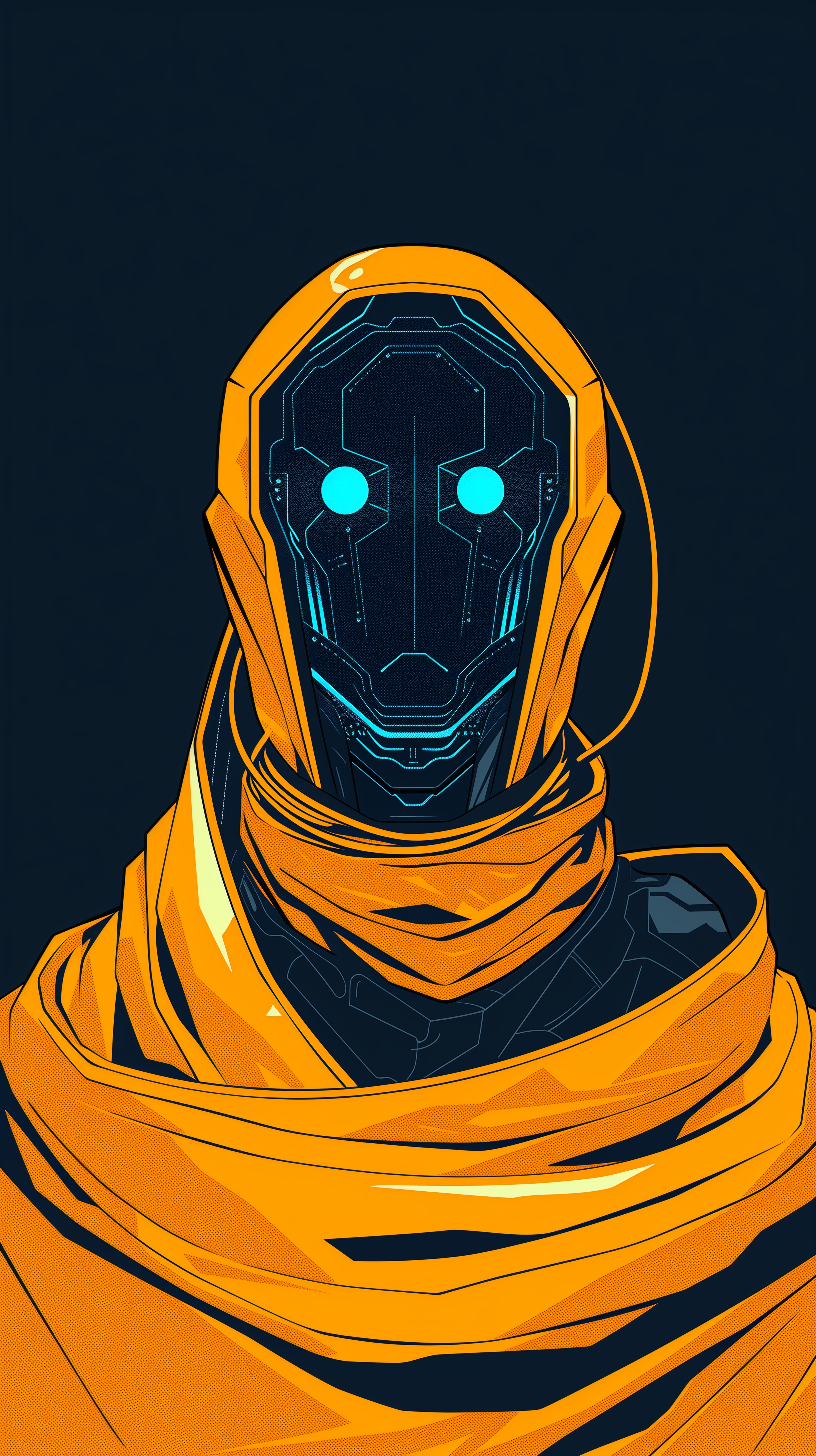 AI generated: Midjourney prompt: digital portrait of a high-technology robot in yel... (Midjourney - Character Design)