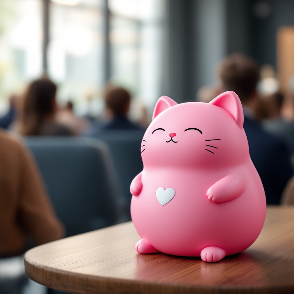 صورة مولدة بالذكاء الاصطناعي: FLUX prompt: picture of a pink company merchandise with a confe... (نموذج FLUX - حيوانات وطبيعة)