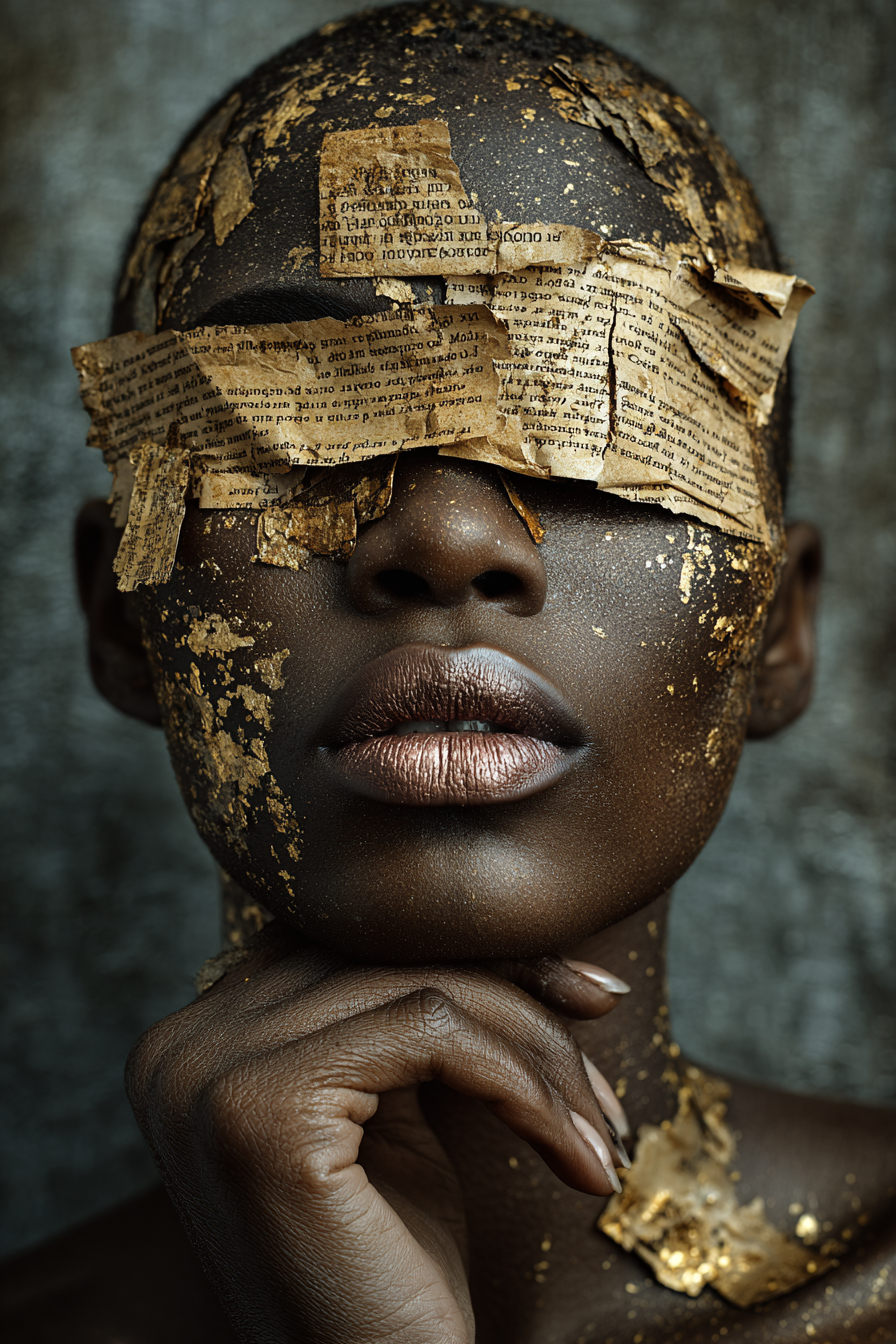 AI generated: FLUX prompt: Dark-skinned woman, mid-20s, close-up portrait, w... (FLUX - Portraits)