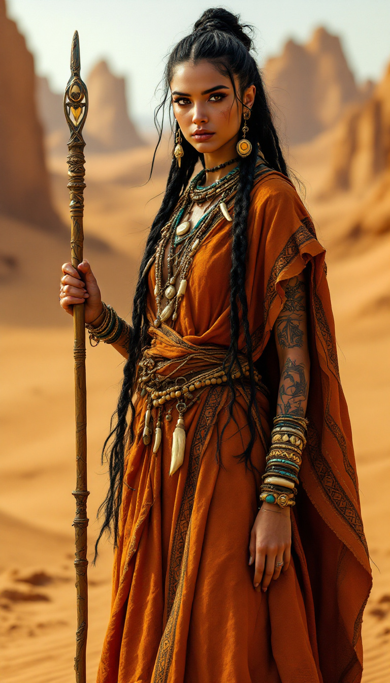 صورة مولدة بالذكاء الاصطناعي: FLUX prompt: An ultra-realistic, full-body portrait of a mesmer... (نموذج FLUX - صور شخصية)