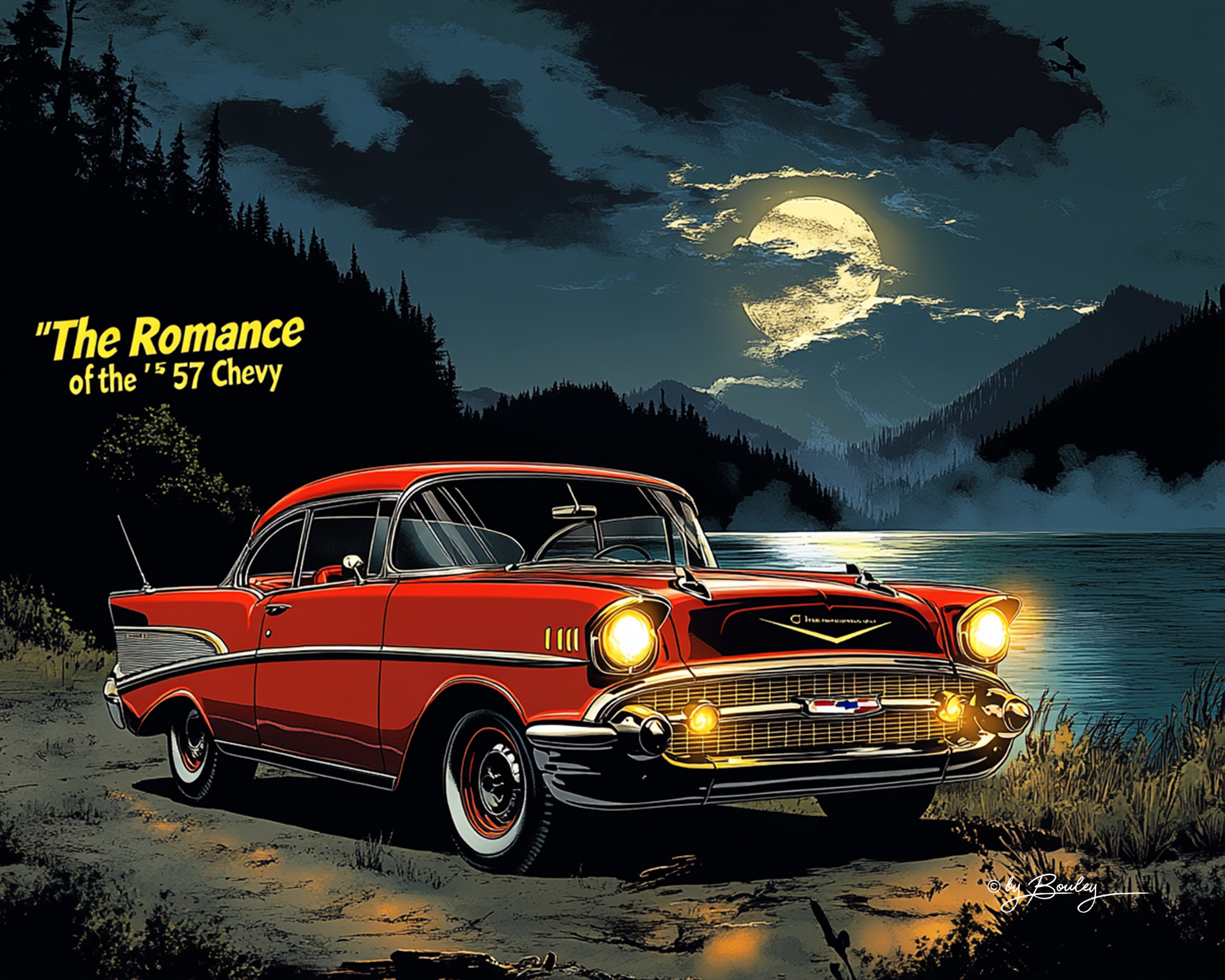 AI generated: Retro 1957 Chevrolet (Midjourney - Concept Art)