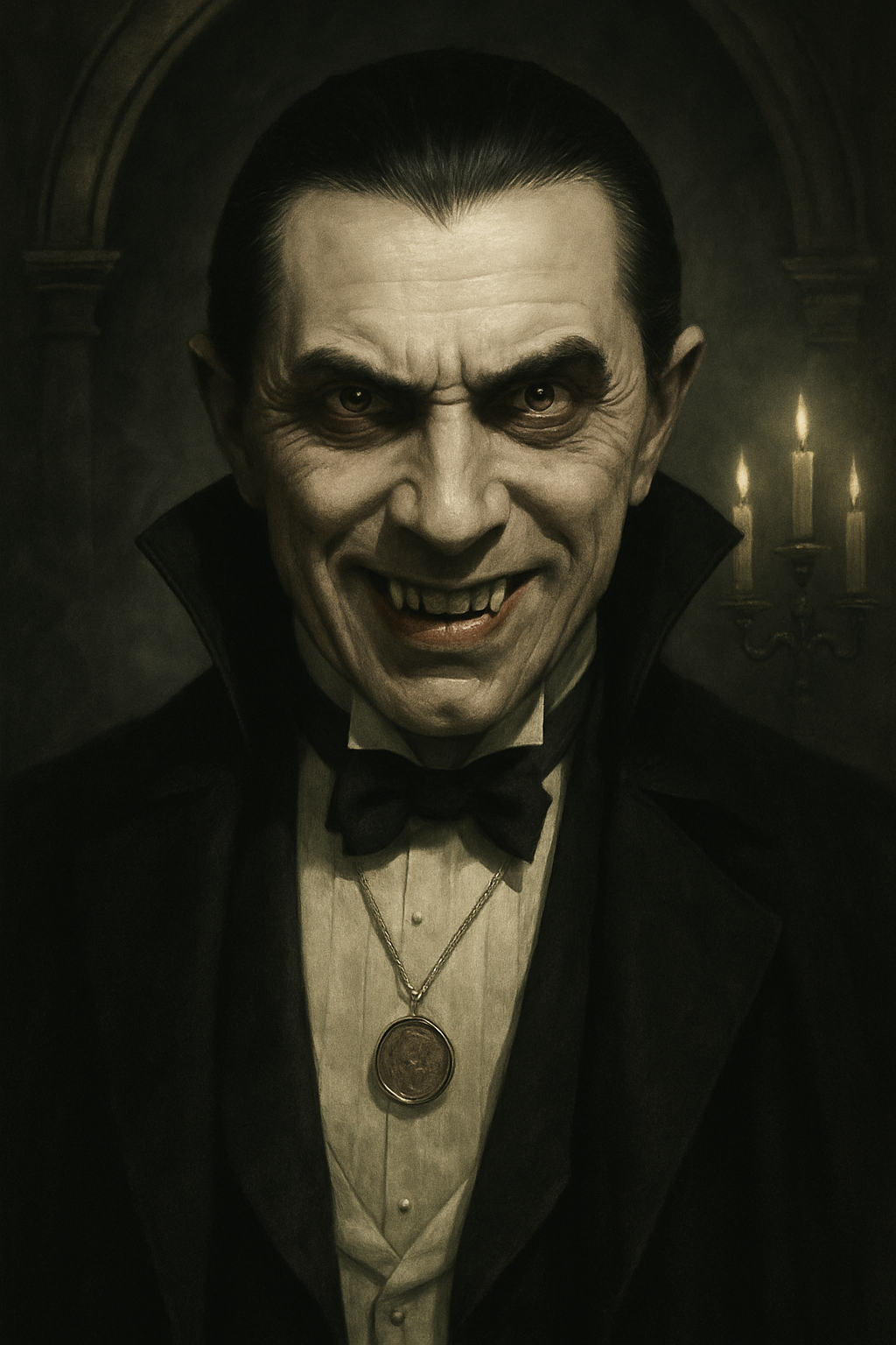 AI generated: Bela Lugosi is Dracula (ChatGPT Image - Architecture)