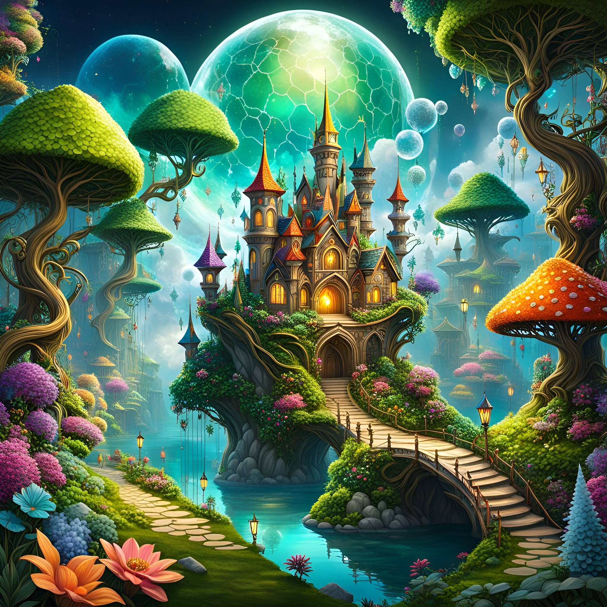 AI generated: A colorful home (Stable Diffusion - Landscapes)