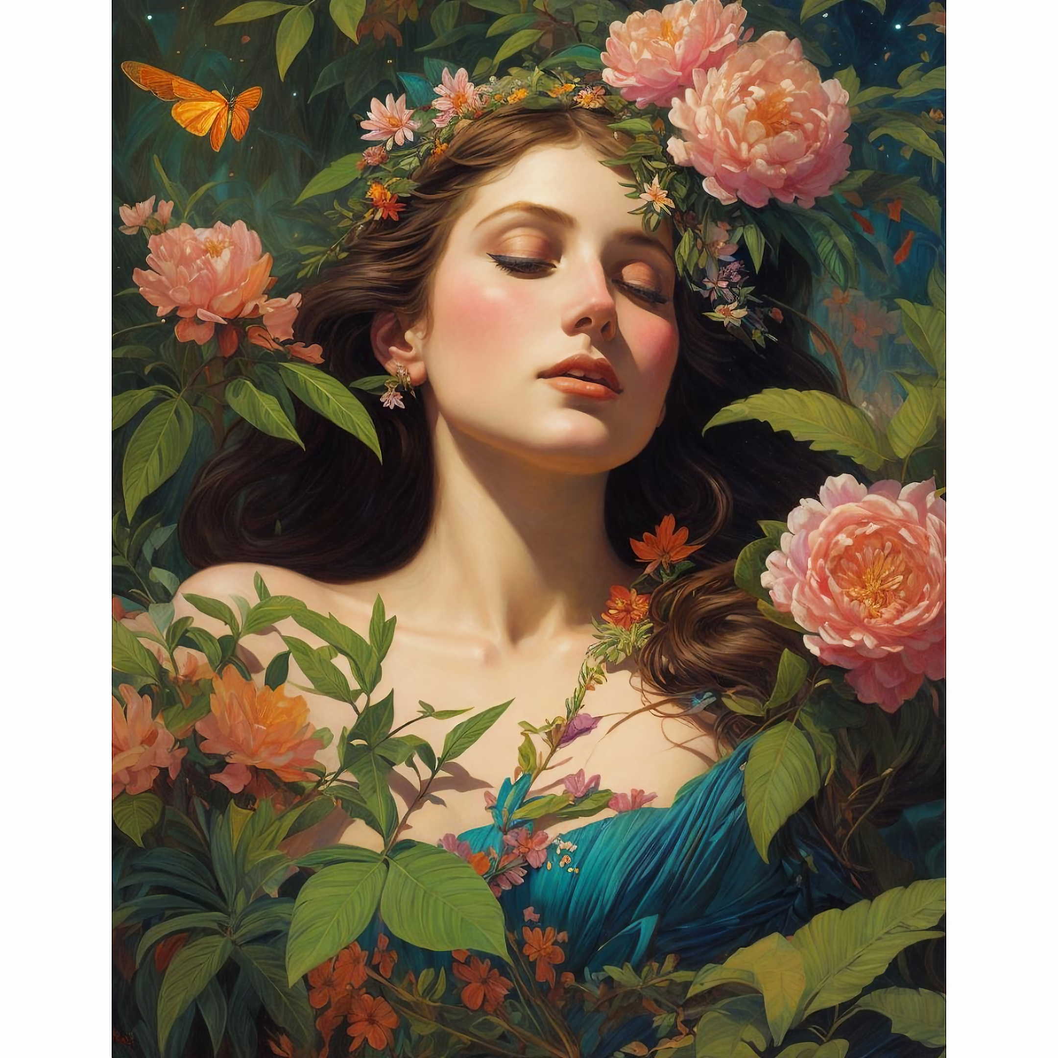Stable Diffusion prompt: painting of woman with body cove...