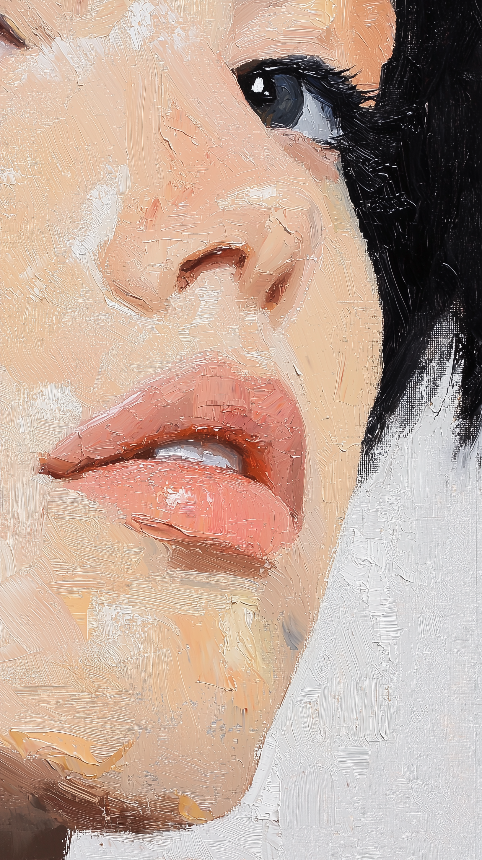 Midjourney prompt: artistic, oil painting, right face composition, po... - Midjourney