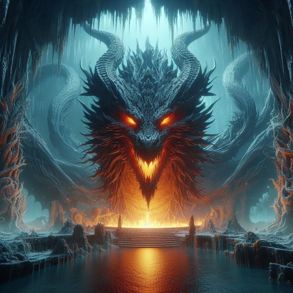 صورة مولدة بالذكاء الاصطناعي: DALL·E prompt: mesmerizing 3D scene showcasing Midir, the Ancien... (نموذج DALL·E - 3d Renders)