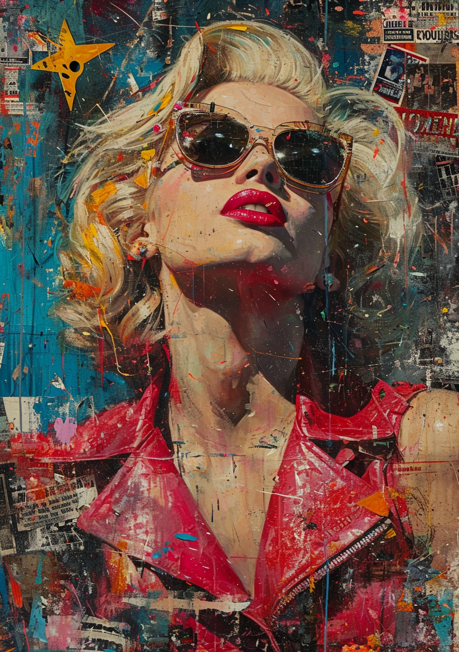 AI generated: Contemporary painting of Marilyn Monroe (Midjourney - Portraits)