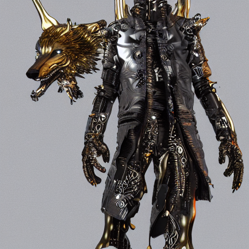 Stable Diffusion prompt: octane render of cyberpunk wolf ...