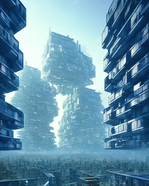 Stable Diffusion prompt: dystopian mega city, neo-brutali...