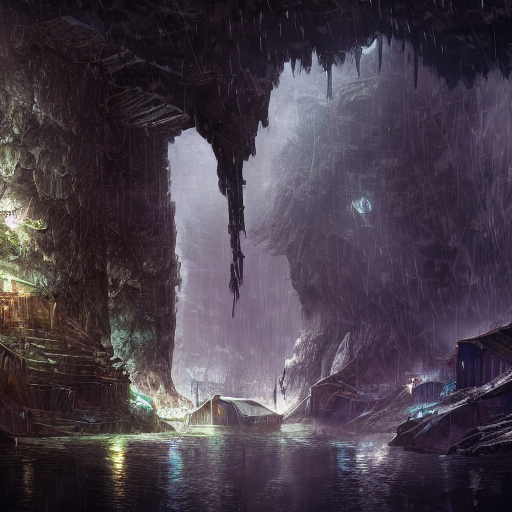 Stable Diffusion prompt: a fantasy city built within a va...