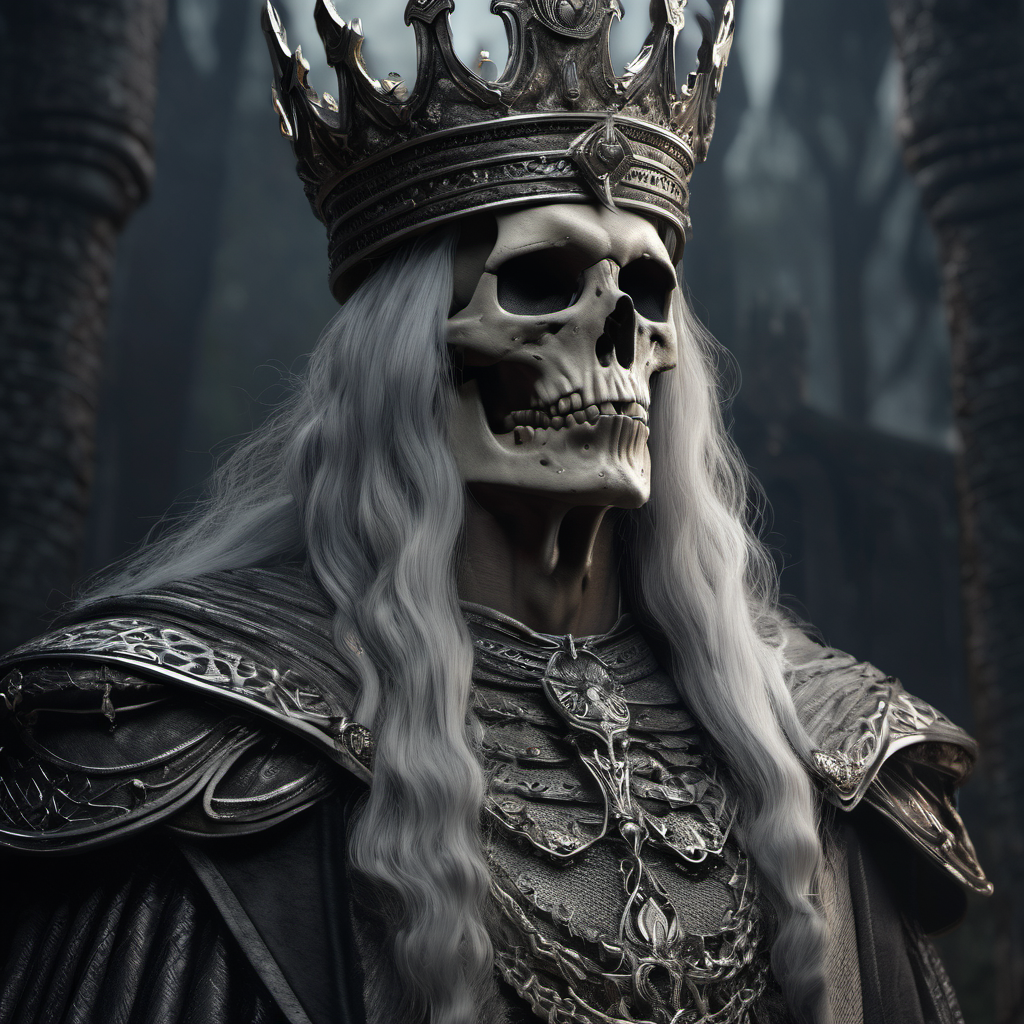 Stable Diffusion prompt: a portrait of a creepy skeleton king with a long g... - Stable Diffusion