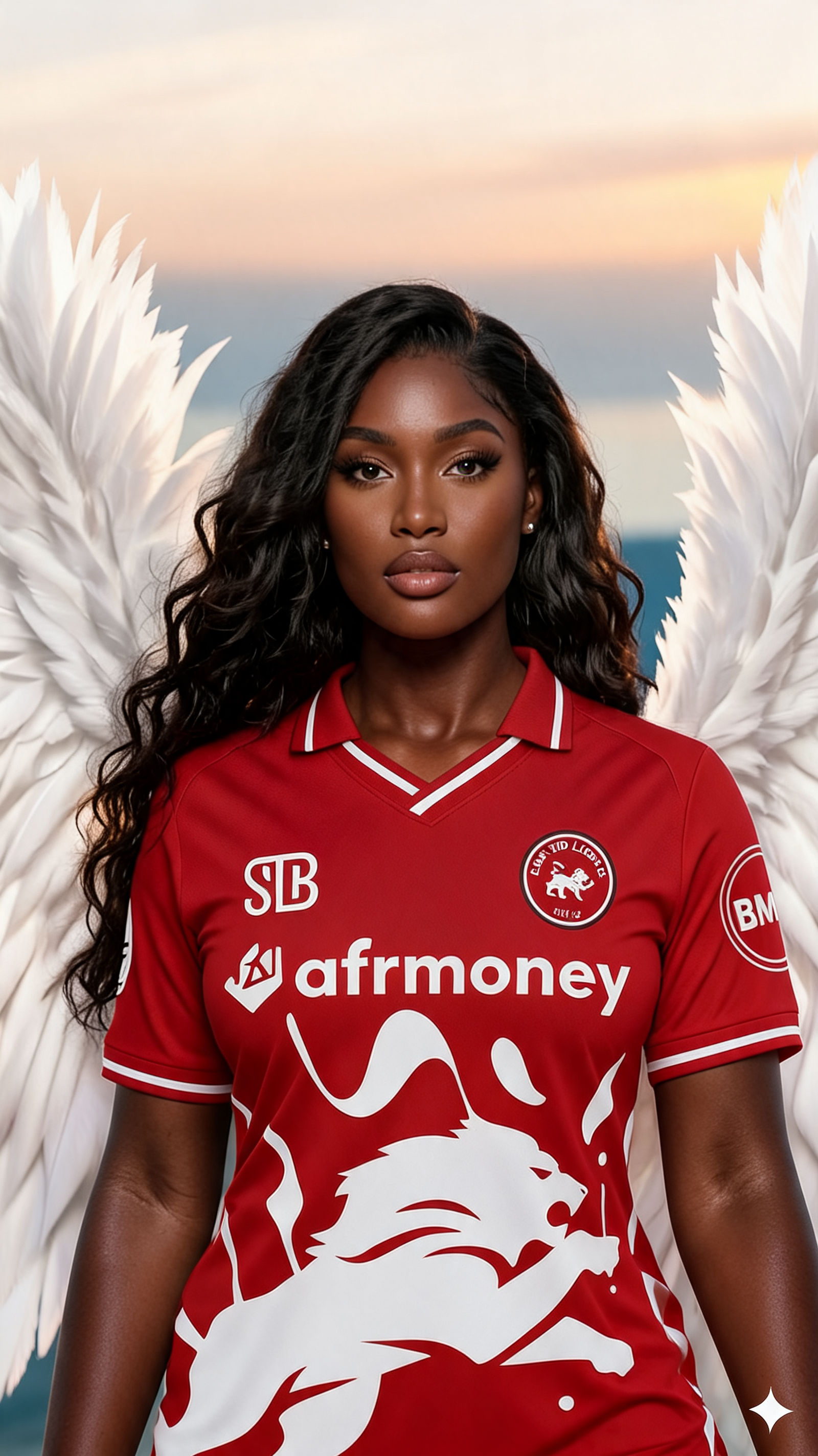 Seedream 5 prompt: swap the outfit of the angel with the attached red... - Seedream 5